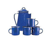 Stansport 11230 Percolator, 8 Cups Capacity, Aluminum, Blue, Enamel